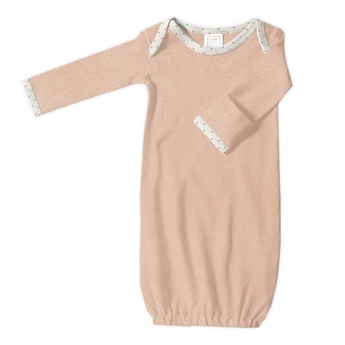 Image of SwaddleDesigns Softest Cotton Baby Pajama Gown with Foldover Mitten Cuffs for Infant Boy and Girl, Newborn, 0-3 Months