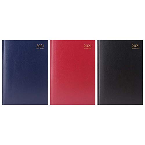 GROSSē A4/A5 Diary Day A Page or Week To View Desk Diary Hard Backed, 2025 Dairy can be used academic diary,motivational organizer,school & office appointment (A4 Week to View, Red)