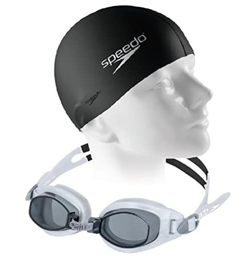 Kit Natação Speedo Óculos Freestyle SLC + Touca Flat Silicone (óculos prata)