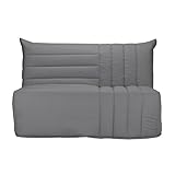 BECCI Banquette BZ 2 places avec matelas BULTEX - Tissu 100% coton gris - Style contemporain - L 142 x P 101 cm