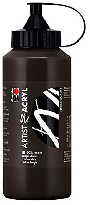 Marabu 12200075974 – Artist Acrylique, 500 ml, peinture acrylique fine de qualité artistique, à base d'eau, consistance pâte, hautement pigmentée, très bonne brillance et opacité
