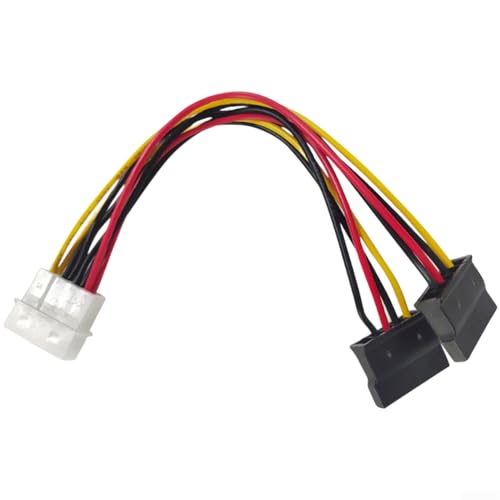HanOaki Cable adaptador de alimentación de 4 pines macho a SATA hembra de 15 pines de 20 cm, cable convertidor de IDE a SATA con cableado de cobre para unidades de disco duro y DVD, negro (B)