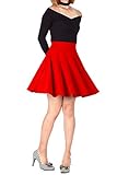 Made in Italy Emma & Giovanni - Basic Kurzer Rock (Made in Italy) - Damen (Rot, DE 42/44 (Etikett XL))