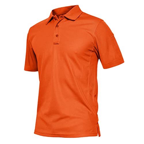 T-shirt tactique manches courtes orange pour randonnée et bivouac