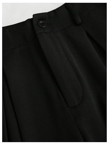 GORGLITTER Women's Low Rise Dress Pants Dressy Casual Wide Leg Straight Leg Pants Trousers Work Business Outfits4