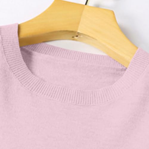 Image of Sweaters for Women Fall Long Sleeve Lightweight Crewneck Knit Tops Casual Soft Pullover Sweater Base Layer Shirts