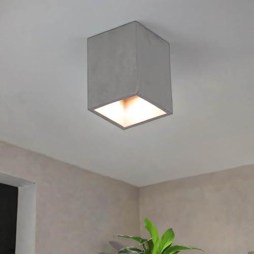 Licht-Erlebnisse Deckenstrahler Beton Grau Kompakt Eckig Urbaner Stil GU10...