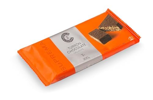 Castillo de Jijona - Turrón Chocolate Crujiente 200gr - Turrón Tradicional - Suave y Crujiente - Sin Gluten - Calidad Suprema - Receta Artesanal - Fabricado en España (Jijona)