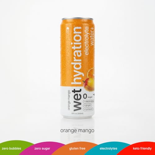Image of Wet Hydration - Functional Hydration Beverage - Flavored Water, Sugar-Free, Gluten-Free, No Artificial Ingredients (Orange Mango Ginger Turmeric)
