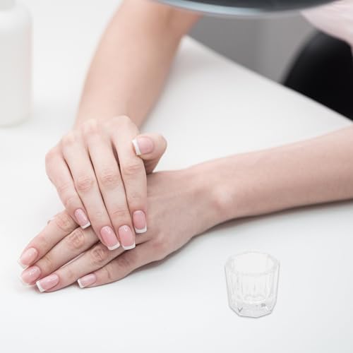 NOLITOY 3pcs Vasos de lavado para manicure en vidrio miniatura 6