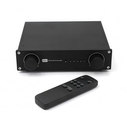 FLYINSKY Remote Passive Volume Controller Passive Preamplifier with 4 Way Input Preamp, Stereo 4-IN-1-OUT RCA Audio Splitter/Switcher Selector Passive Preamp