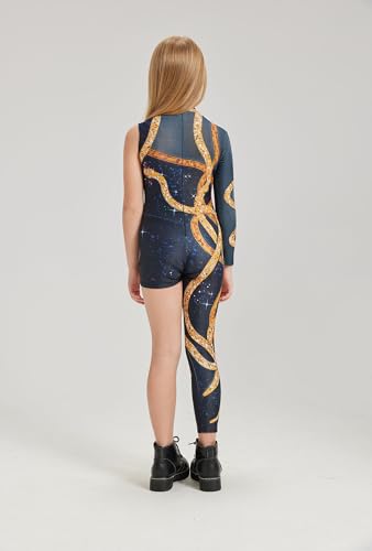 Disfraz completo de cuerpo con estampado serpiente dorado para niñas miniatura 4