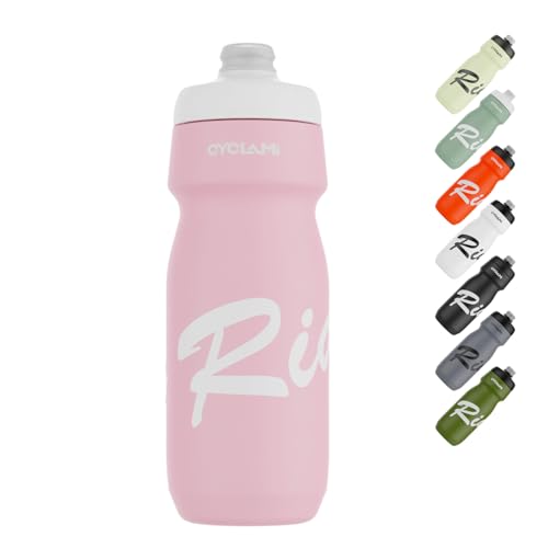 CYCLAMI Fahrrad Trinkflaschen 650ml Leichtes BPA-Frei Auslaufsicher Squeeze Radflasche für Radfahren Fitness Wandern Schwimmen (Pink)