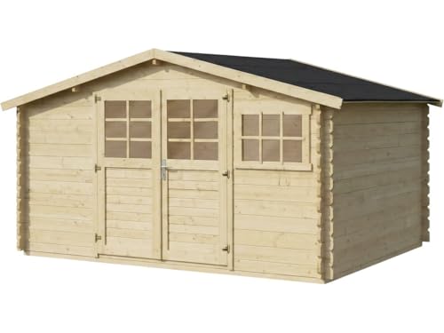 Caseta de jardín de madera Clairval – 416 x 301 x 218 cm – 12,53 m² – 28 mm