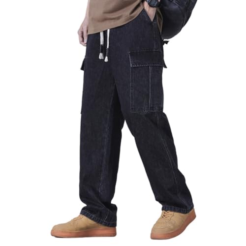 Workwear Jeans Loose Straight Leg Wide Leg Casual Long Pants(X-Large)