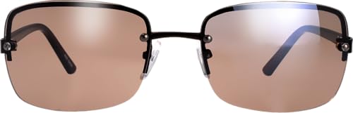 Image of Minimalist Semi-rimless Rectangular Sunglasses for Men Women - Exquisite Packaging