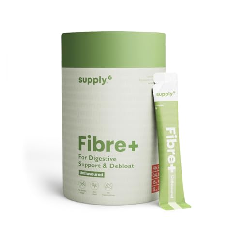 Image of Supply6 Fibre+ Digestive Support & Debloat Health Powder | Prebiotic & Soluble Fiber Supplement, Gut Health & Bloating Relief | No Added Sugar, Non-GMO Sachets (Unflavoured, 15 Servings)