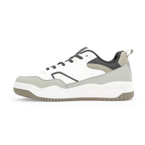 Image of Red Tape Men's Sneakers Grey White Pu Round Toe Lace-Up Easy Movement