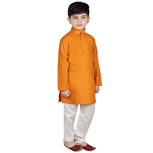 Image of SG YUVRAJ Raw Silk Kurta Set for Boys