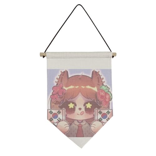 Drapeau de Corée en toile suspendre écureuil hibiscus déco murale