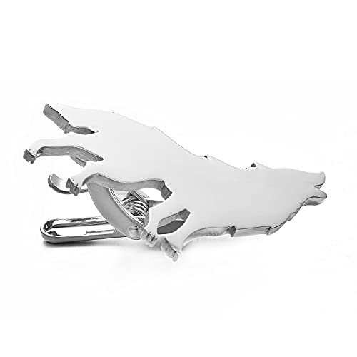 Yoursfs Unique Tie Clips For Men 316L Stainless Steel Howling Wolf Tie Clip Bar Mens Personailzed Silver Tie Pin Clothing Accessories Gift #TOP3