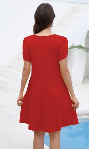 Image of COSSEN Women's Summer Casual Tshirt Dress Crew Neck