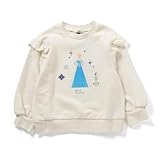 [セラフ] キッズ トレーナー ディズニープリンセス アナ雪 エルサ 女の子 子供服 140cm 130 120 110 100 90 80 エルサ かわいい おしゃれ 綿100% 白 ホワイト 保育園 幼稚園 小学生 園児 ベビー 子ども