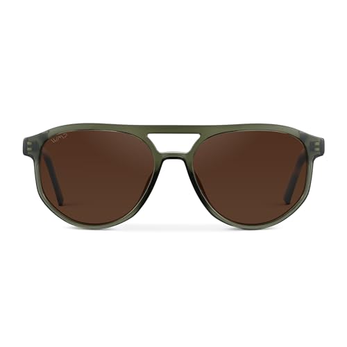 WMP Eyewear - Unisex Polarized Aviator Sunglasses, Modern Double Bridge, Anti-Reflective Lenses, Lightweight Acetate Frame2
