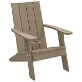 RJPLMFV Adirondack Stuhl, Hellbraun, 75 x 88,5 x 89,5 cm, Polypropylen