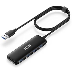 USB Hub, 4-Port USB 3.0 Hub Ultra Slim Data Hub with 4 ft Extended Cable, ICZI 4 Ports USB Hub 3.0 for Macbook, Mac Pro/mini, iMac, Surface Pro, Notebook PC, XPS, USB Flash Drives, Mobile HDD and More