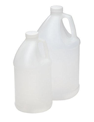 QORPAK - 128oz (3,840ml) NAT HDPE Handled RND Jug w/38-400 GRN Therm F217 & PTFE Cap ATT, CS4
