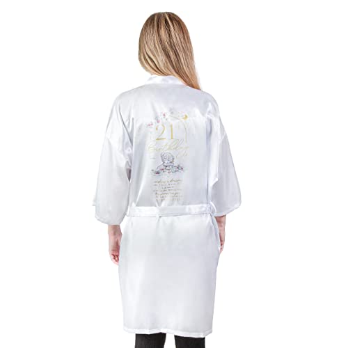 Me To You Bear Ensemble robe de chambre et verre pour 21e anniversaire, gris, taille unique
