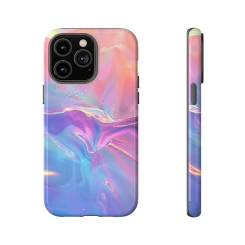 Coque iPhone 14 Pro Max robuste brillante pour éviter les rayures avec style holographique