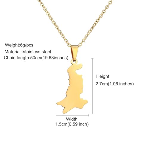 Pendentif carte Pakistan collier résistant qui ne noircit pas - 5