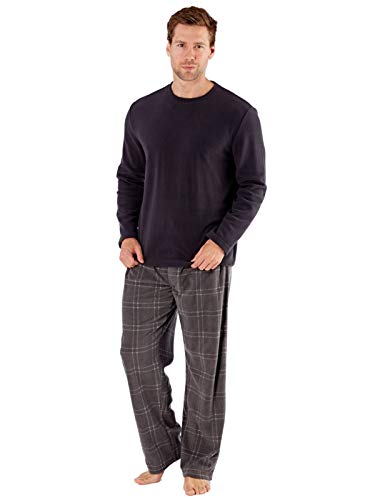 SaneShoppe Hombre Top Térmico, Forro Polar Pantalones Cálido Pijamas Juego - Gris, M
