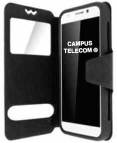 PH26® Super Pack Housse Folio Noir Premium Pour Logicom Le Hola + Verre Trempé Ultra Résistant + Mini Stylet