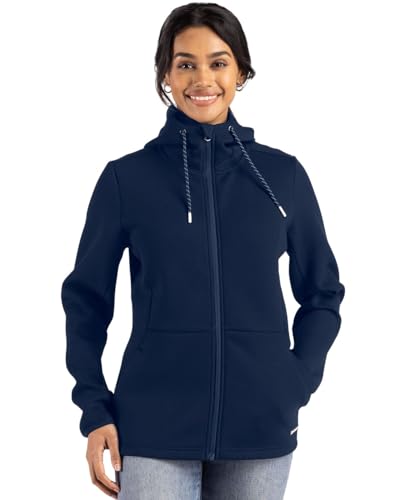 Veste femme à capuche zippée confortable en polyester recyclé vêtement écoresponsable
