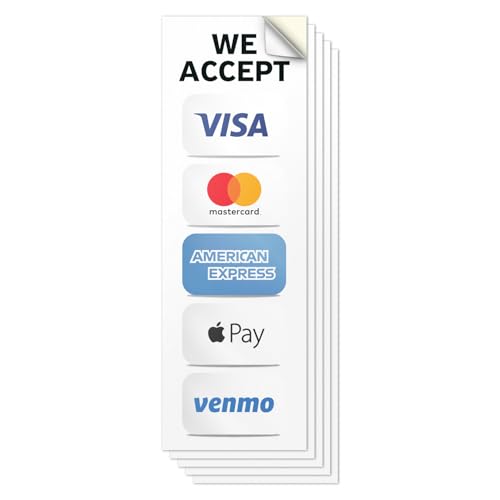 101SignCity 5�� We Accept �N���W�b�g�J�[�h �r�j�[���X�e�b�J�[ (3�C���` x 9�C���`) ? �r�U�A�}�X�^�[�J�[�h�AAmex�ADiscover�AApple Pay & Venmo���S�A�����F���E�B���h�E&�h�A�f�J�[���A���͔S���h��