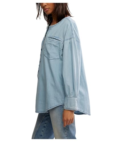 Free People Women's We The Free Denim Dreaming Pullover2