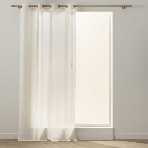 Douceur d'Interior, Visillo con Ojales (137 x 260 cm) Noa Natural, poliéster Lino