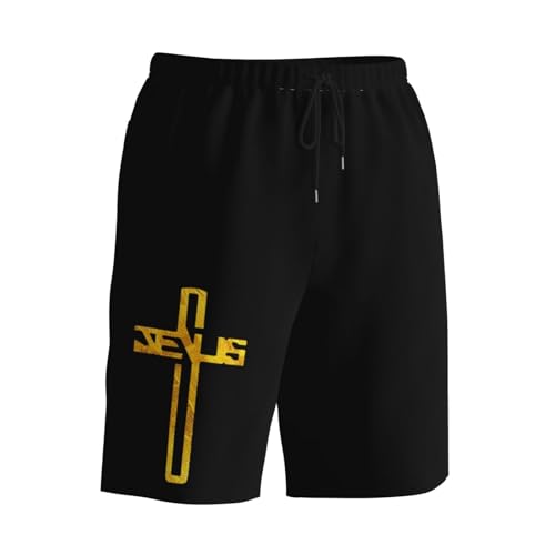 Christian Jesus Cross Men's Quick-Dry Board Shorts 7" - Swim Trunks Summer Hawaii Beach2