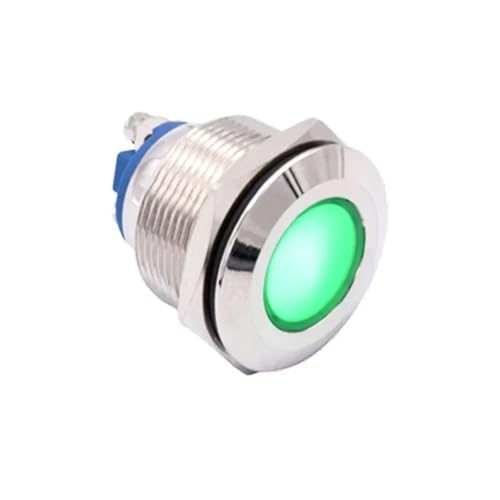 Luz indicadora LED de metal 22mm lámpara de señal verde 3V para cuadro eléctrico