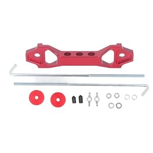 Robuste Batterie-Haltehalterung – Autohalterung aus roter 6061-Aluminiumlegierung mit 18/8 Edelstahl-J-Bolzen – kompatibel mit Batteriegruppen 21, 24, 25, 26, 27, 31, 34, 35, 48, (Rot)