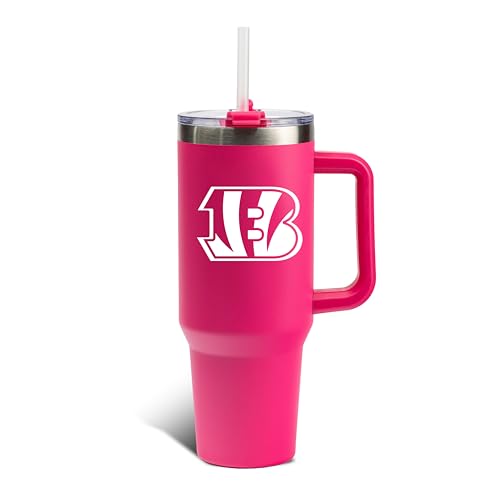 Image of The Memory Company Officially Licensed NFL - Cincinnati Bengals 40oz Pink Game Day Tumbler with Team Logo
