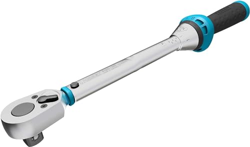 Hazet Drehmomentschlüssel 5120-3CT I Abtrieb: Vierkant 12 5 mm 1/2 Zoll Toleranz: 3% 30 Zähne Betätigungswinkel 12 Grad I anwenderfreundliche kompakte Umschaltknarre speziell für NKW I 320mm