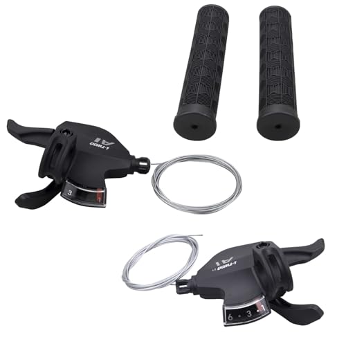 MEGHNA Conjunto de alavanca de mudanças de bicicleta para manivela e desviador, 3 x 6, 3 x 7 e 3 x 8 marchas, mudança de índice para bicicleta de montanha, bicicleta de montanha, bicicleta de cidade
