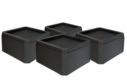 Duracasa 3 Inch Bed Risers - Heavy-Duty Couch/Furniture Risers, Stackable, Fits Up To 5.5 Inch Bed Leg, Creates An Additional 3 Inches Of Height Or Storage! Table Or Sofa Riser (4, 3 Inch Black) #TOP6