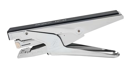Image of KANGARO Stapler HP-45 N Chrome Plated Plier Stapler | 30-Sheet Capacity, All-Metal Construction with 45mm Throat Depth, Uses 24 /6 & 26 /6 Staples