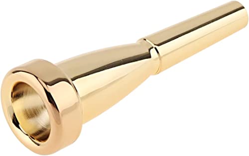 Muzcym Gold Plated Metal Trumpet Mouthpiece Bullet Shape Fit For Yamaha Bach Conn And King Trumpet (7C) #TOP1