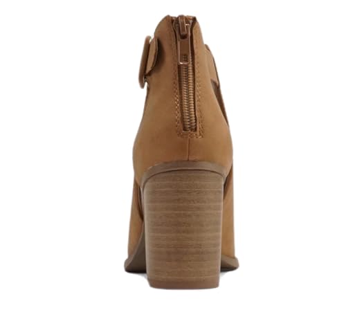 Image of Soda Aran ~ Women Open Toe Crisscross Straps Back Zipper High Heel Fashion Sandal with Adjustable Ankle Strap